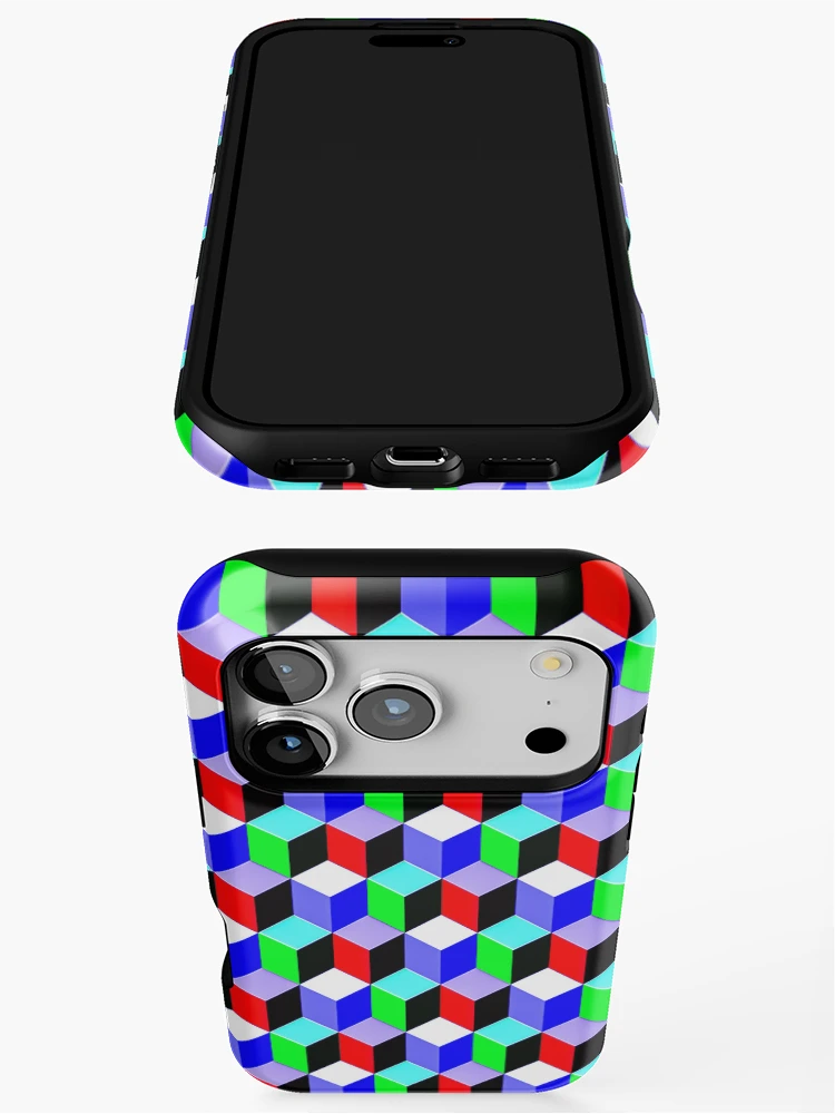 Thumbnail 3 of 4, iPhone Case, Color Combination Pattern, Retro Abstract Multi Color Pattern designed and sold by Mr-true-design.