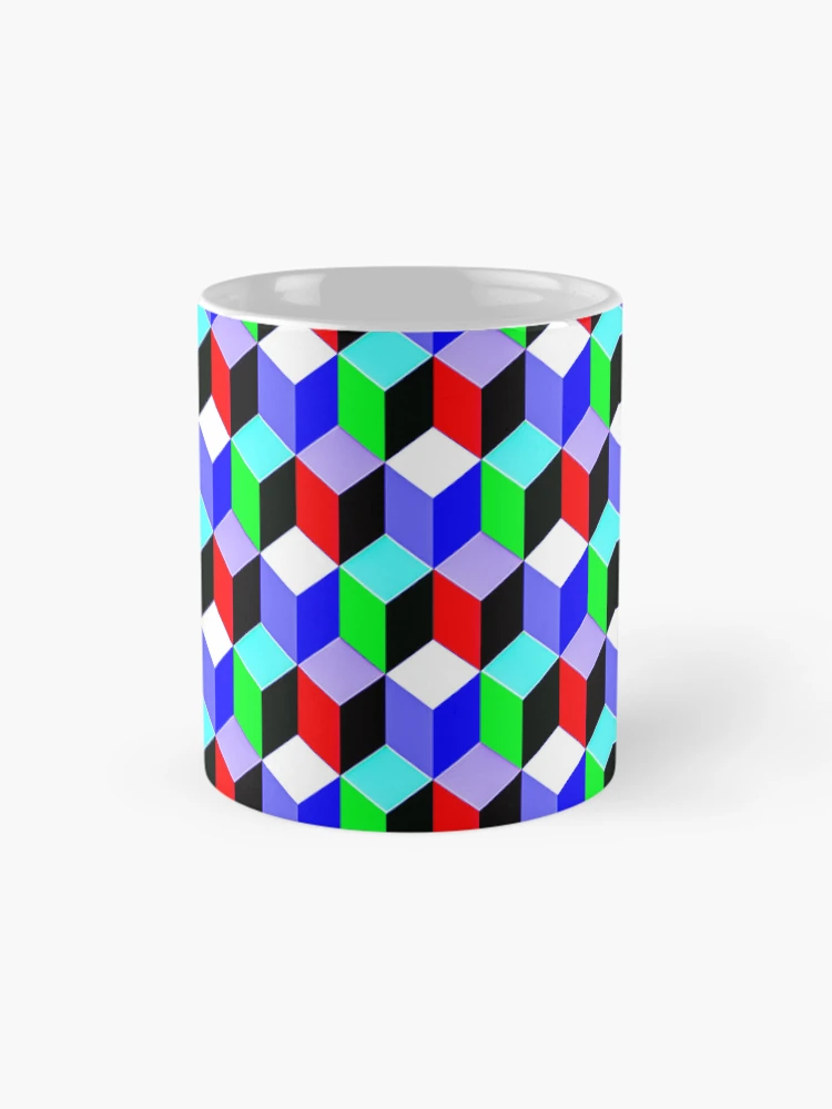 Thumbnail 4 of 6, Coffee Mug, Color Combination Pattern, Retro Abstract Multi Color Pattern designed and sold by Mr-true-design.