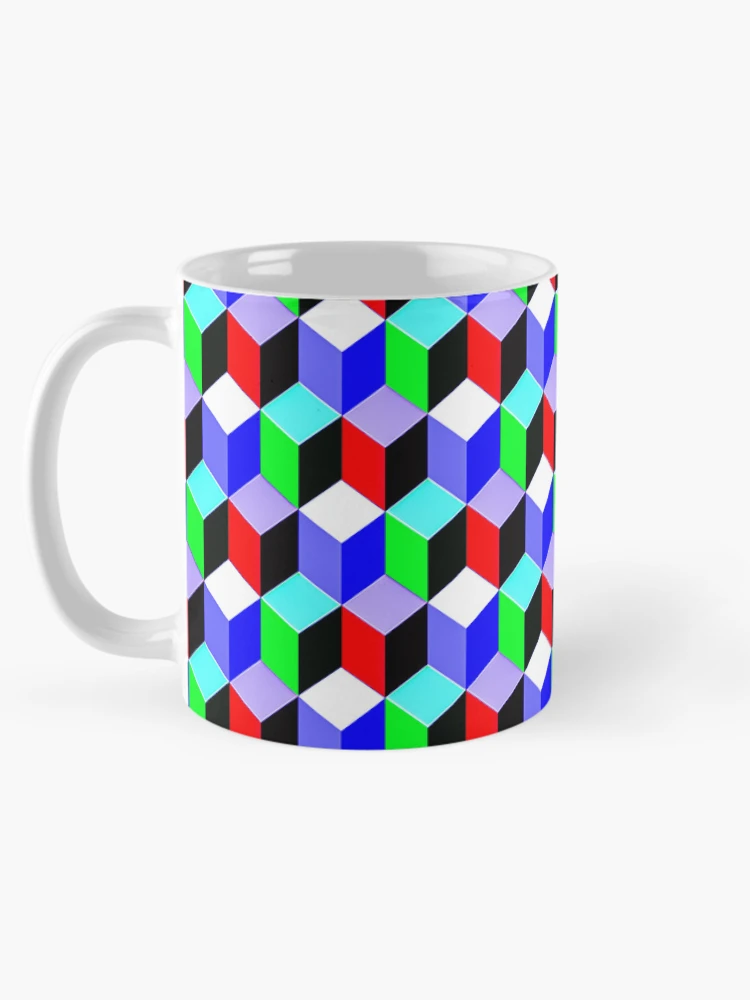 Thumbnail 5 of 6, Coffee Mug, Color Combination Pattern, Retro Abstract Multi Color Pattern designed and sold by Mr-true-design.