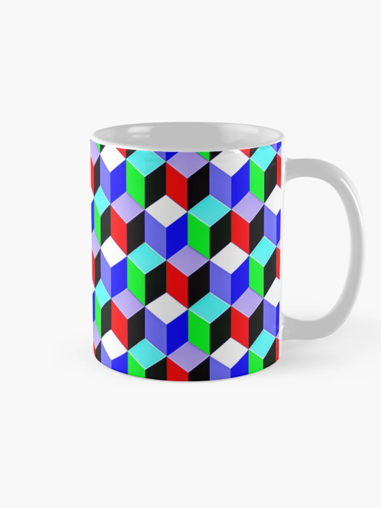 Thumbnail 3 of 6, Coffee Mug, Color Combination Pattern, Retro Abstract Multi Color Pattern designed and sold by Mr-true-design.