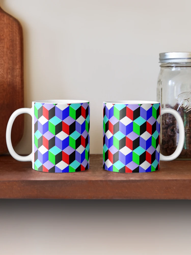 Thumbnail 2 of 6, Coffee Mug, Color Combination Pattern, Retro Abstract Multi Color Pattern designed and sold by Mr-true-design.