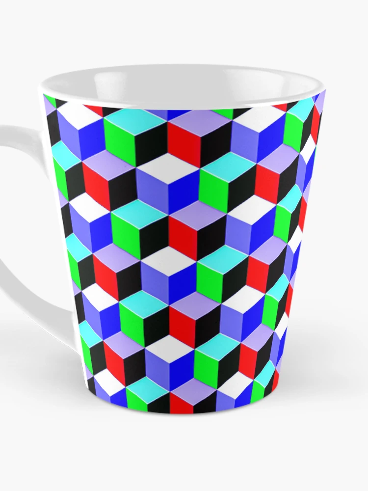 Thumbnail 3 of 4, Coffee Mug, Color Combination Pattern, Retro Abstract Multi Color Pattern designed and sold by Mr-true-design.