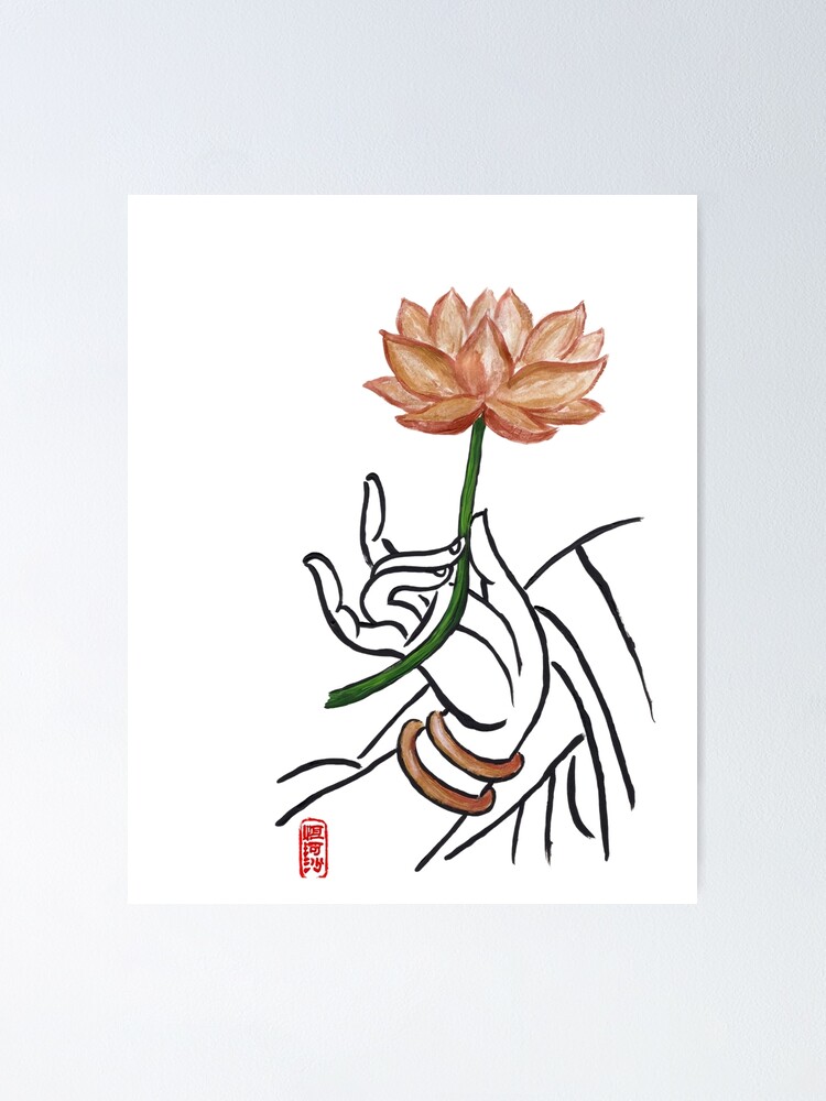 Just Breathe, Buddha hand and hummingbird Greeting Card for Sale