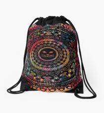 Rainbow Kitty Cat Mandala Drawstring Bag