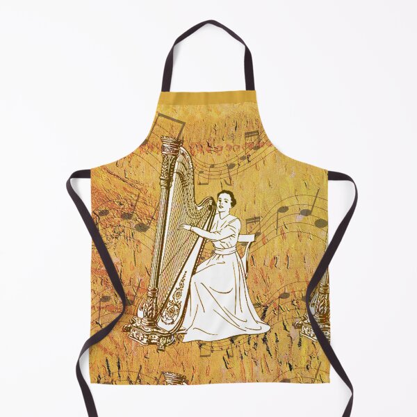 Item preview, Vintage harpist woman designed and sold by Artbellachi.