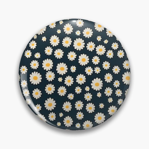 Item preview, Happy Bright White and Yellow Daisies on a Dark Background designed and sold by ClairesPatterns.