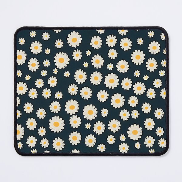 Item preview, Happy Bright White and Yellow Daisies on a Dark Background designed and sold by ClairesPatterns.