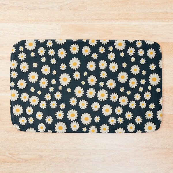 Item preview, Happy Bright White and Yellow Daisies on a Dark Background designed and sold by ClairesPatterns.