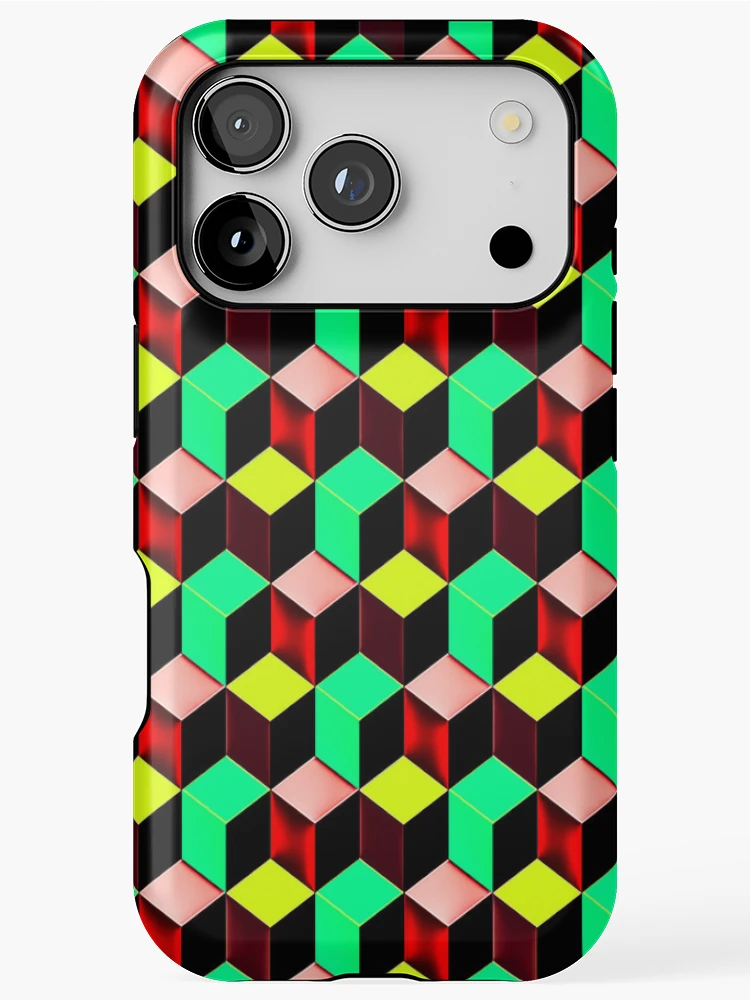 Thumbnail 1 of 4, iPhone Case, Color Combination Pattern, Retro Abstract Multi Color Pattern designed and sold by Mr-true-design.