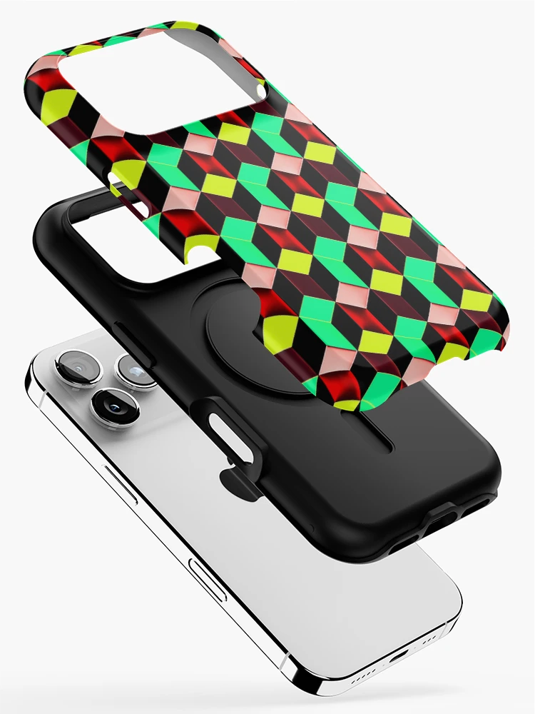 Thumbnail 2 of 4, iPhone Case, Color Combination Pattern, Retro Abstract Multi Color Pattern designed and sold by Mr-true-design.