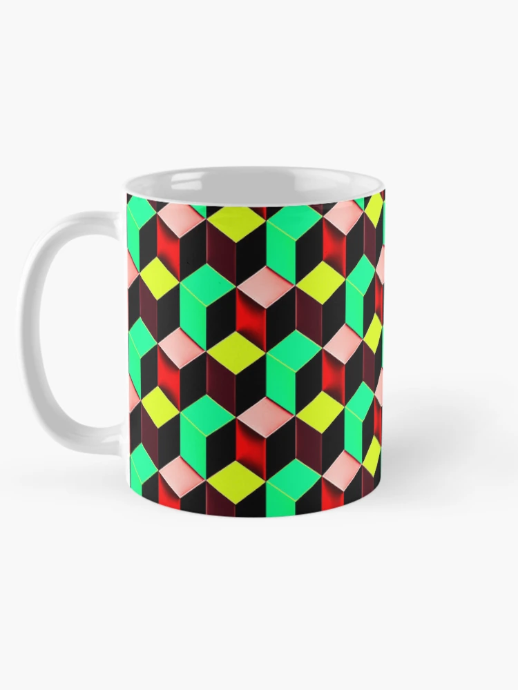 Thumbnail 5 of 6, Coffee Mug, Color Combination Pattern, Retro Abstract Multi Color Pattern designed and sold by Mr-true-design.