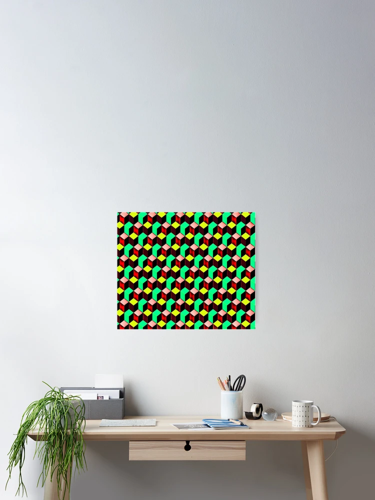 Thumbnail 2 of 3, Poster, Color Combination Pattern, Retro Abstract Multi Color Pattern designed and sold by Mr-true-design.