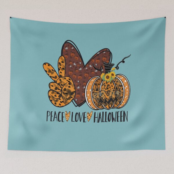 Item preview, peace love halloween designed and sold by AJB ⭐⭐⭐⭐⭐✔️.