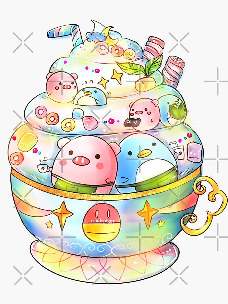 Piggy & Penguin's Latte by candypiggy