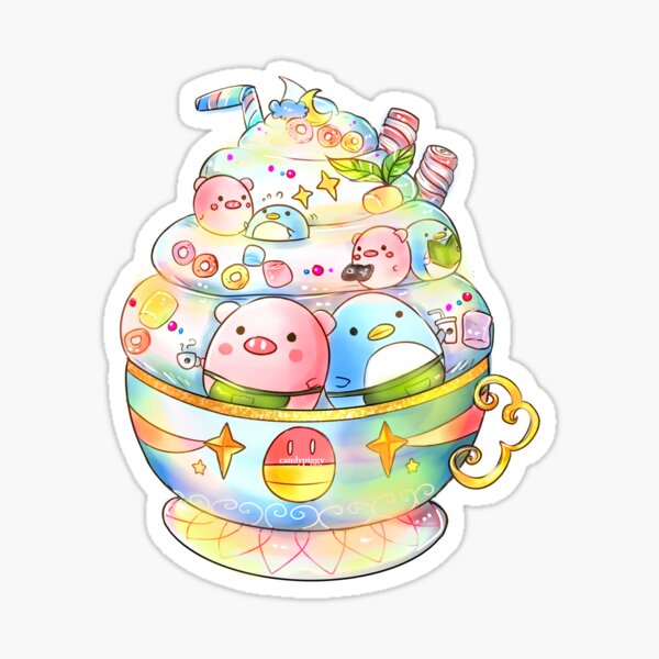 Piggy & Penguin's Latte Sticker