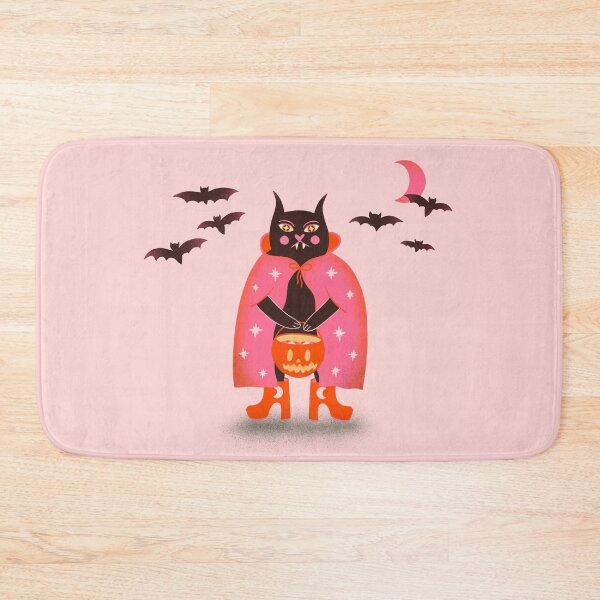Item preview, Cute black halloween cat with bats illustration designed and sold by WeirdyTales.