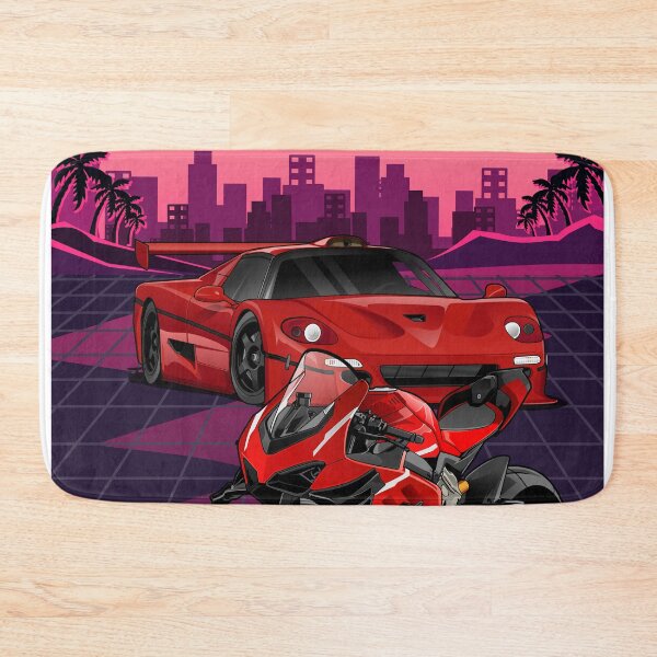 Item preview, Miami nights Bike x Car portrait designed and sold by MotorcycleLove.