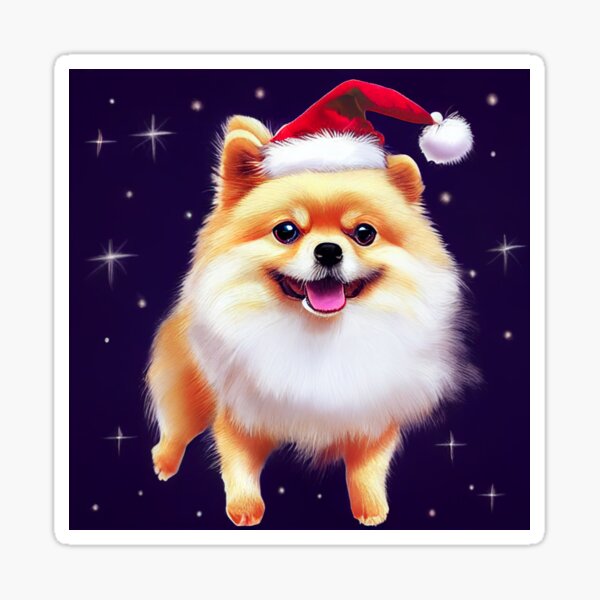 Christmas Pomeranian - Perfect For Animal Lovers Sticker