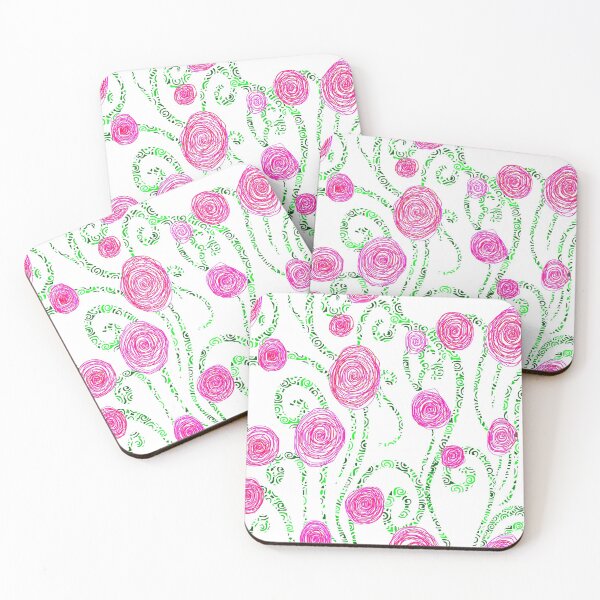 Item preview, Estampado floral verde y rosa designed and sold by Hena Tayeb.