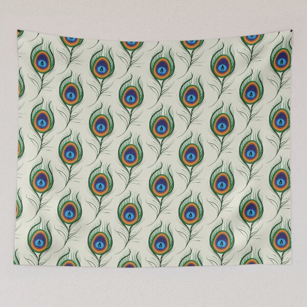 Item preview, Peacock Feather Art Deco - Creamy White designed and sold by prirajdesigns.