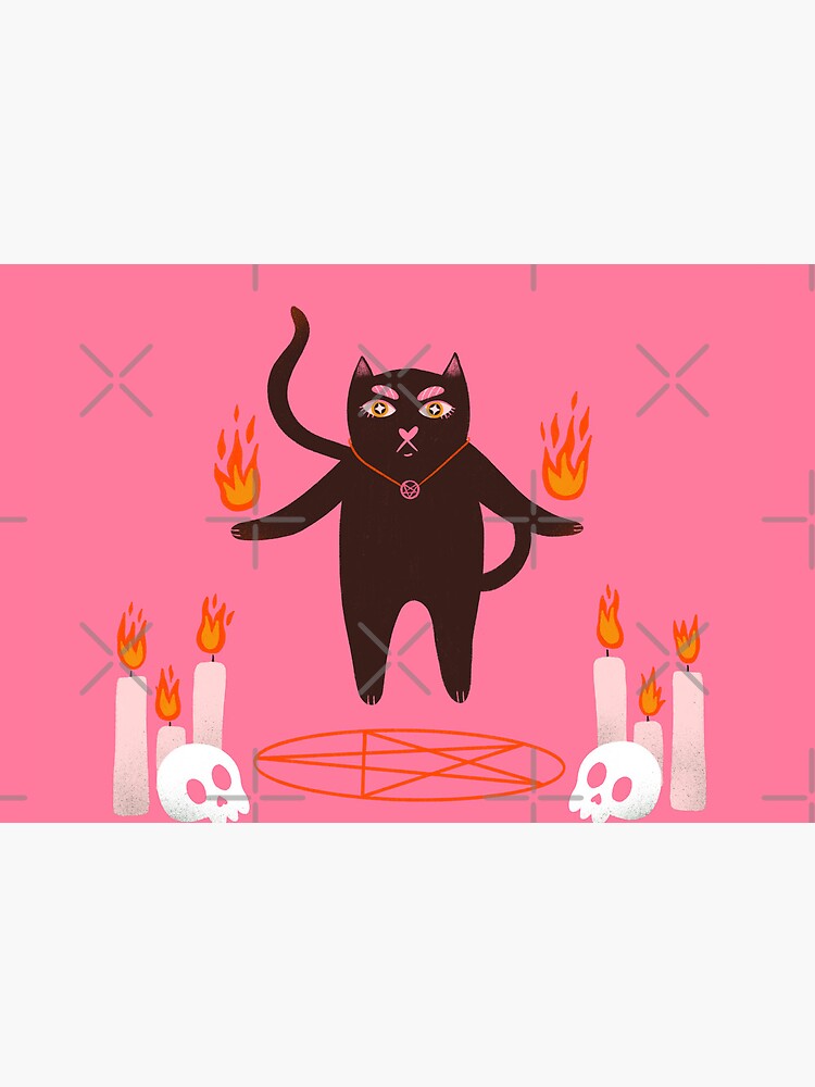 Thumbnail 5 of 5, Mask, Cute halloween black cat witchcraft illustration designed and sold by WeirdyTales.