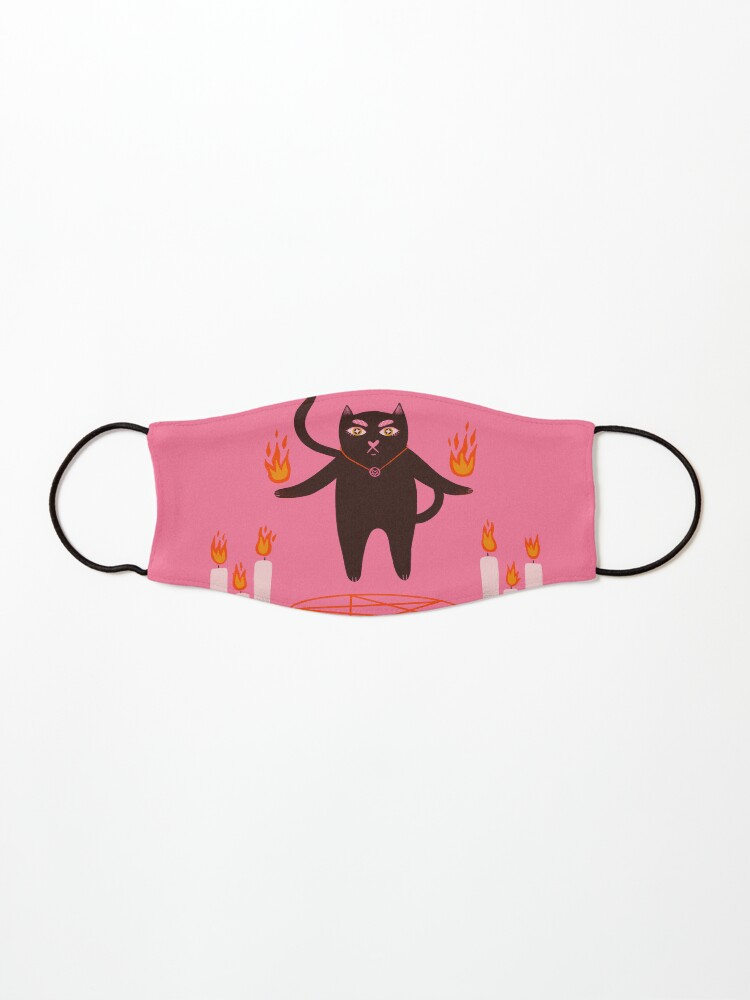 Thumbnail 1 of 5, Mask, Cute halloween black cat witchcraft illustration designed and sold by WeirdyTales.
