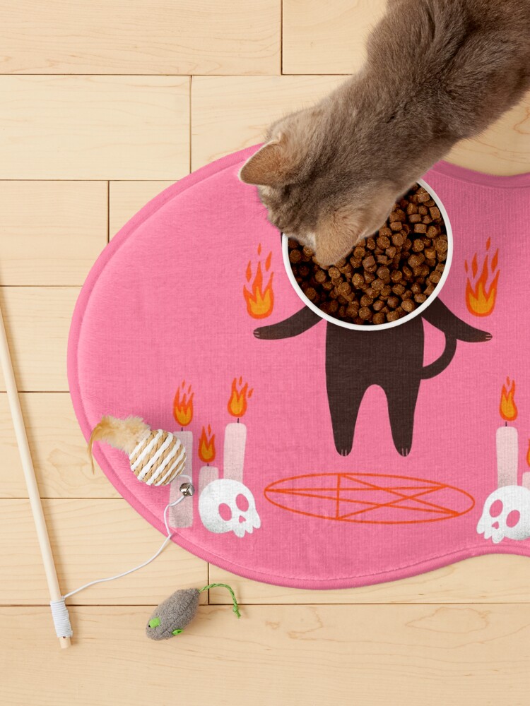 Thumbnail 3 of 5, Pet Mat, Cute halloween black cat witchcraft illustration designed and sold by WeirdyTales.
