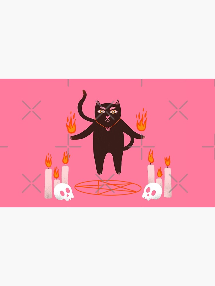 Thumbnail 6 of 6, Pet Bandana, Cute halloween black cat witchcraft illustration designed and sold by WeirdyTales.