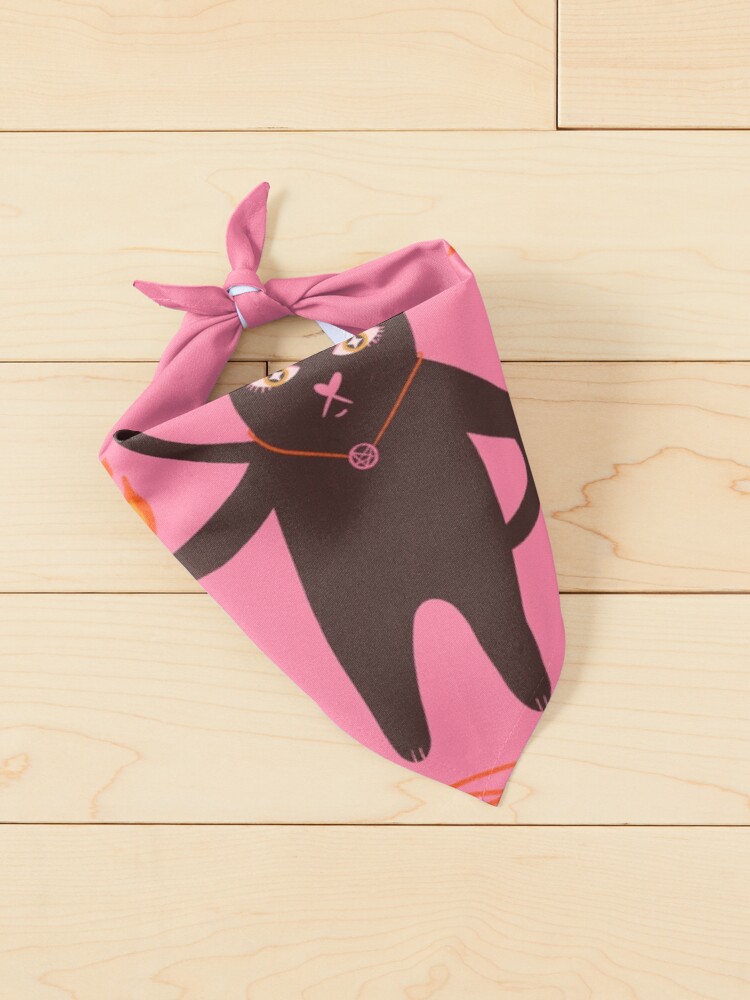 Thumbnail 2 of 6, Pet Bandana, Cute halloween black cat witchcraft illustration designed and sold by WeirdyTales.