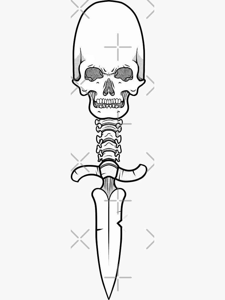 "Skull Dagger" Sticker for Sale by wolfwade Redbubble