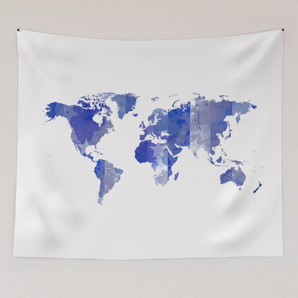 Item preview, Blue grungy world map designed and sold by AlbertoRuiZ.