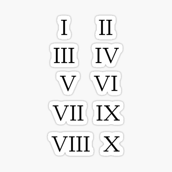 roman-numbers-1-to-10-sticker-for-sale-by-binsagar-redbubble