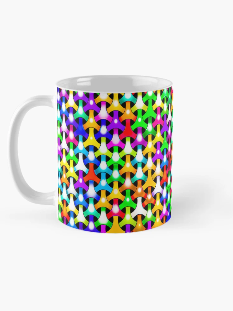 Thumbnail 5 of 6, Coffee Mug, Color Combination Pattern, Retro Abstract Multi Color Pattern designed and sold by Mr-true-design.