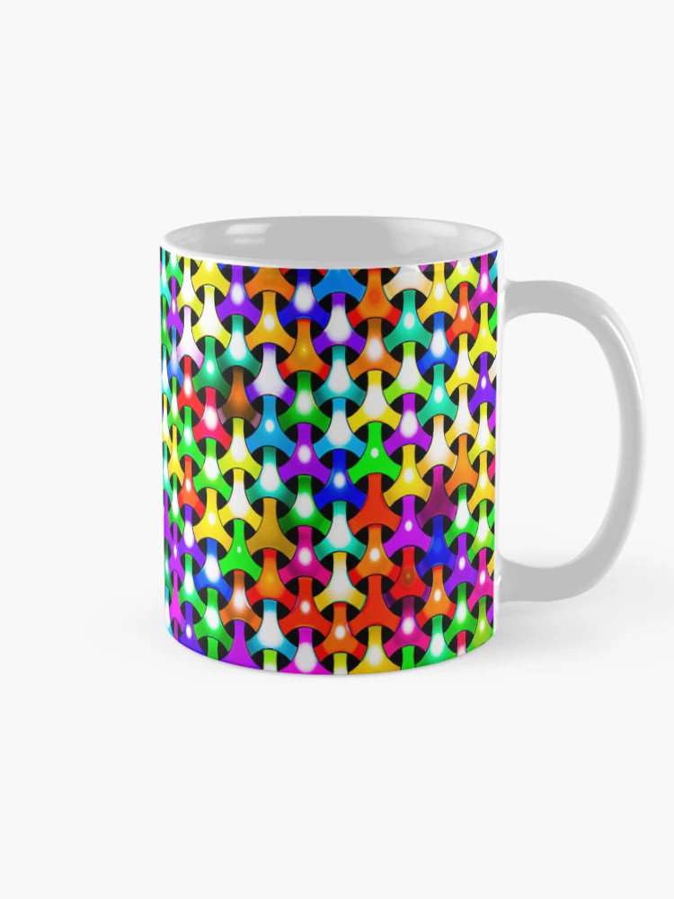 Thumbnail 3 of 6, Coffee Mug, Color Combination Pattern, Retro Abstract Multi Color Pattern designed and sold by Mr-true-design.