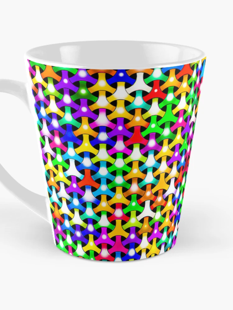 Thumbnail 3 of 4, Coffee Mug, Color Combination Pattern, Retro Abstract Multi Color Pattern designed and sold by Mr-true-design.
