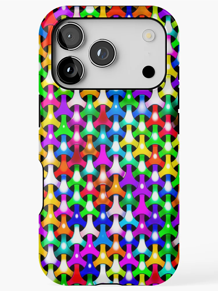 Thumbnail 1 of 4, iPhone Case, Color Combination Pattern, Retro Abstract Multi Color Pattern designed and sold by Mr-true-design.