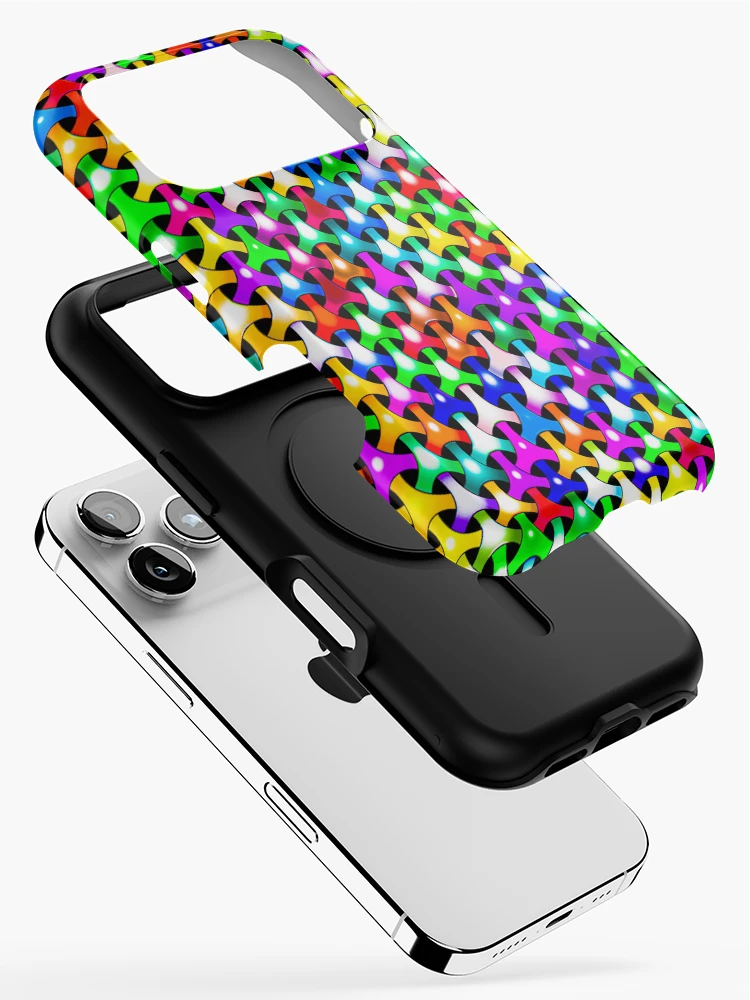Thumbnail 2 of 4, iPhone Case, Color Combination Pattern, Retro Abstract Multi Color Pattern designed and sold by Mr-true-design.