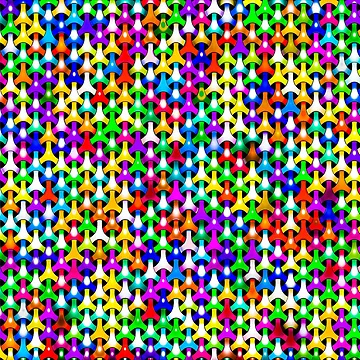 Artwork thumbnail, Color Combination Pattern, Retro Abstract Multi Color Pattern by Mr-true-design