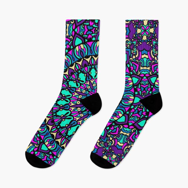 Item preview, Joyful Mandala Pattern - Aqua, pink, blue, yellow and purple designed and sold by ThatsJustJilly.
