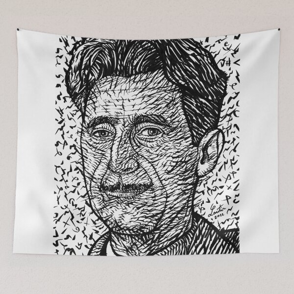Item preview, GEORGE ORWELL ink portrait .1 designed and sold by lautir.