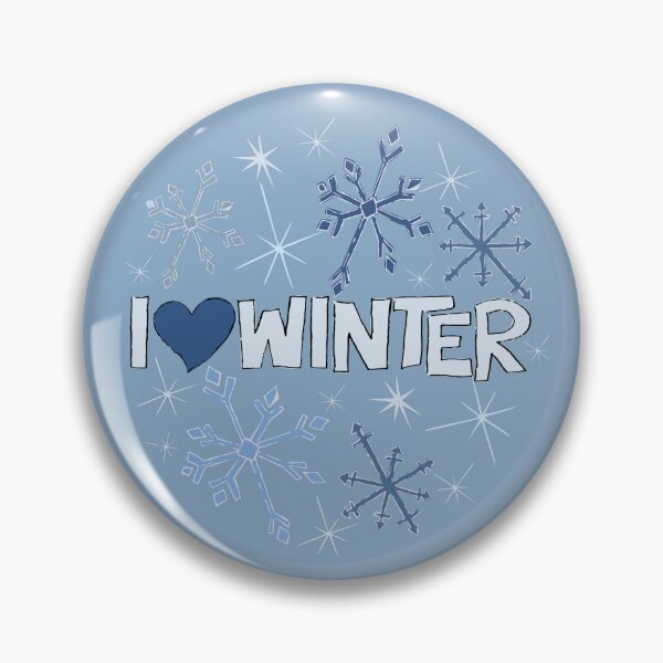 Item preview, I Heart Winter Illustrated Text with snowflakes designed and sold by AngelDawnDesign.