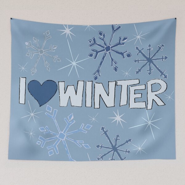 Item preview, I Heart Winter Illustrated Text with snowflakes designed and sold by AngelDawnDesign.