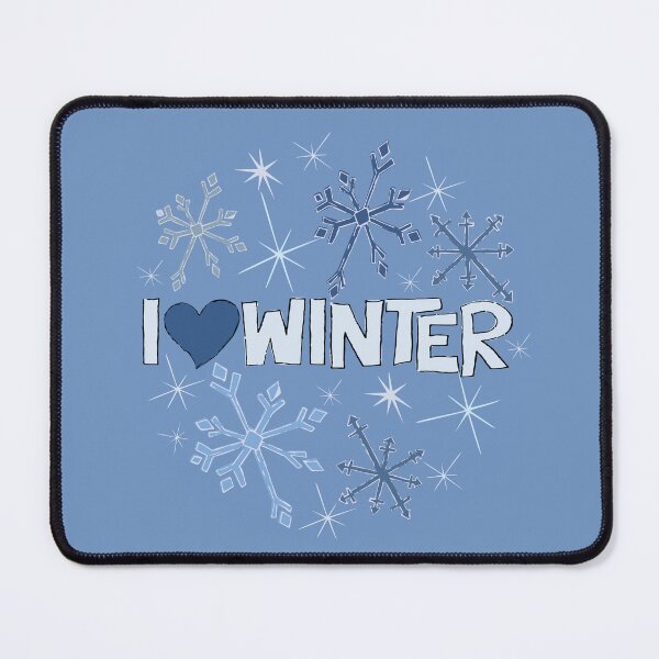 Item preview, I Heart Winter Illustrated Text with snowflakes designed and sold by AngelDawnDesign.
