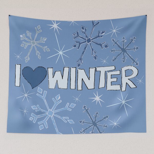 Item preview, I Heart Winter Illustrated Text with snowflakes designed and sold by AngelDawnDesign.