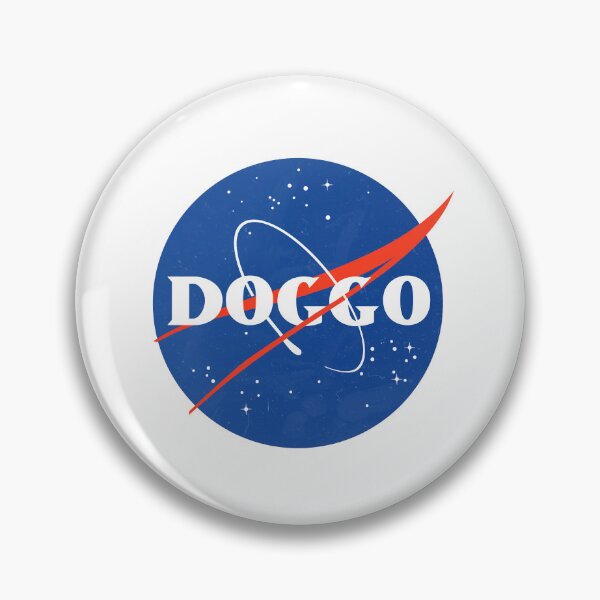 Item preview, Doggo, Nasa Inspired logo, quality logo with Grunge Texture, Guaranteed best gift for all dog lovers designed and sold by Galactic Fur Baby Federation.