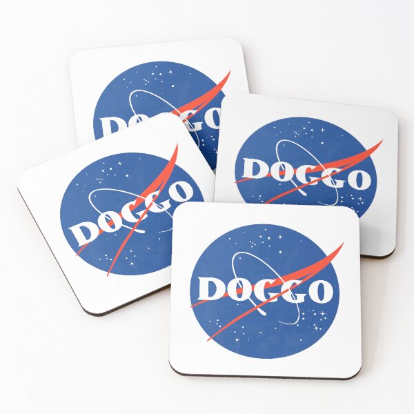 Item preview, Doggo, Nasa Inspired logo, quality logo with Grunge Texture, Guaranteed best gift for all dog lovers designed and sold by Galactic Fur Baby Federation.