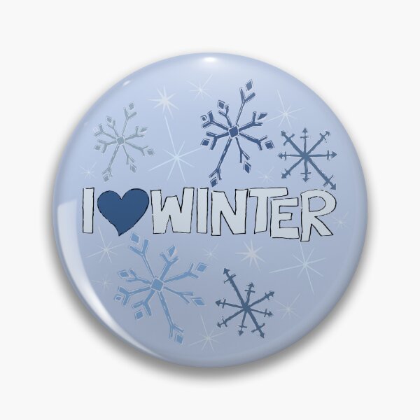 Item preview, I Heart Winter Illustrated Text with snowflakes designed and sold by AngelDawnDesign.