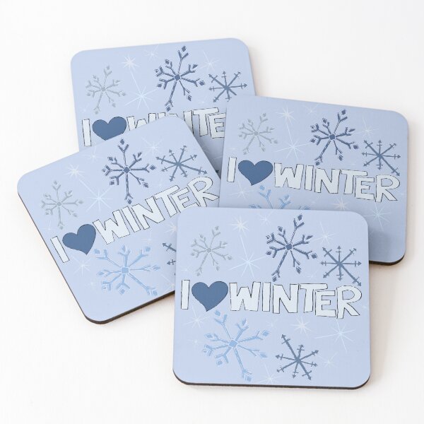 Item preview, I Heart Winter Illustrated Text with snowflakes designed and sold by AngelDawnDesign.