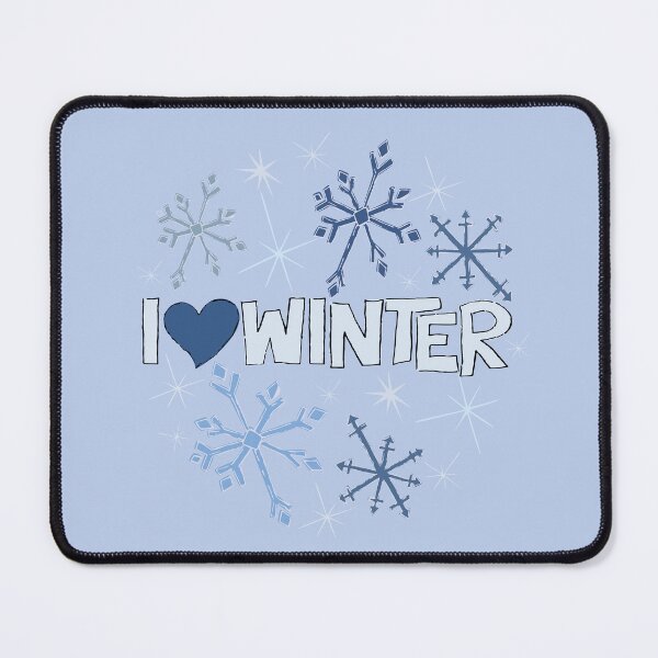 Item preview, I Heart Winter Illustrated Text with snowflakes designed and sold by AngelDawnDesign.