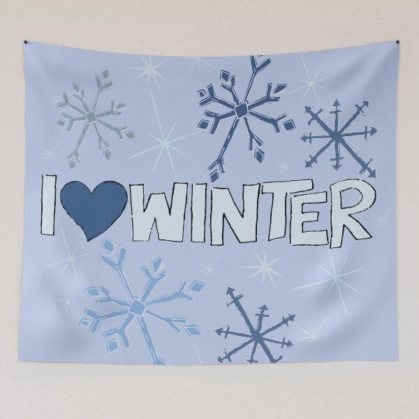 Item preview, I Heart Winter Illustrated Text with snowflakes designed and sold by AngelDawnDesign.